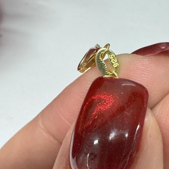 ❤️🔥14K/925S CUSTOM RED CARNELIAN CLOVER SET - Picture 6 of 12